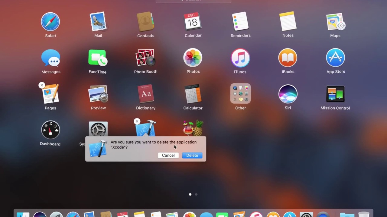 uninstall Xcode from Mac App Store