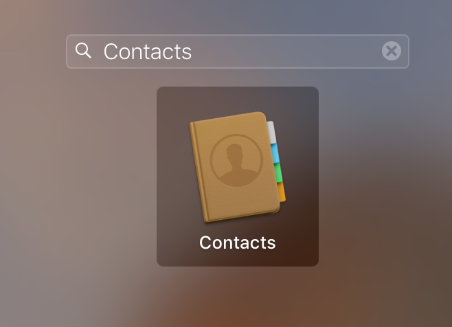 Contacts app on Mac