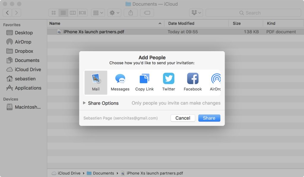 Mac: How to Share Documents in iCloud Drive