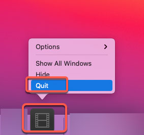 quit ffWorks on the Dock