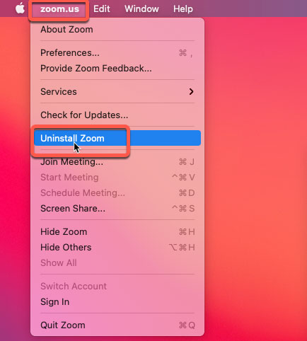 uninstall Zoom